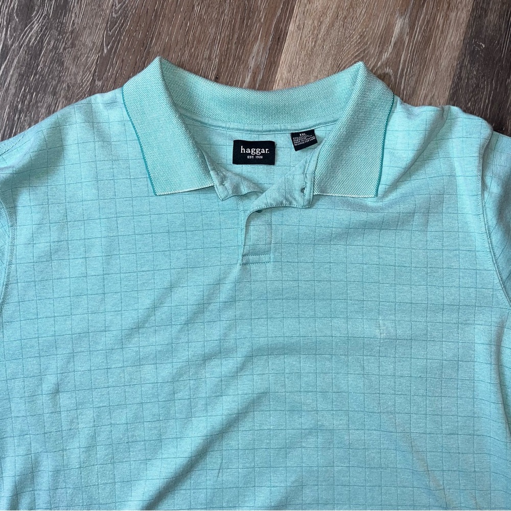 Haggar Men's Aqua Polo Shirt
